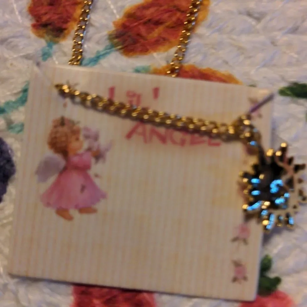 Lil' Angel vintage gold Tone‎  necklace 🌈5 for $25